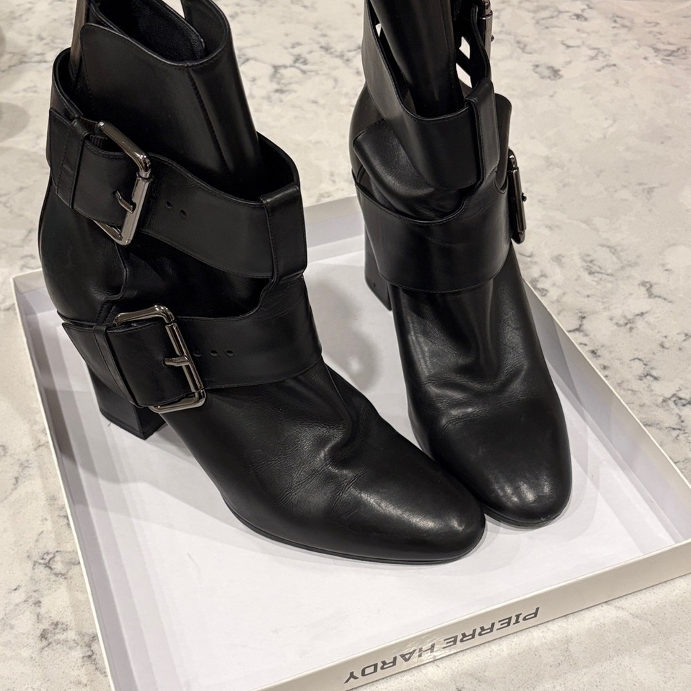 Pierre Hardy Black Leather Heeled Boots